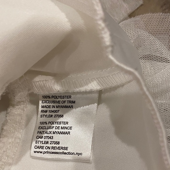 2T Red Lace Satin & Ivory Tulle Flower Girl Dress Holiday Special Occasion Tutu - Picture 4 of 7